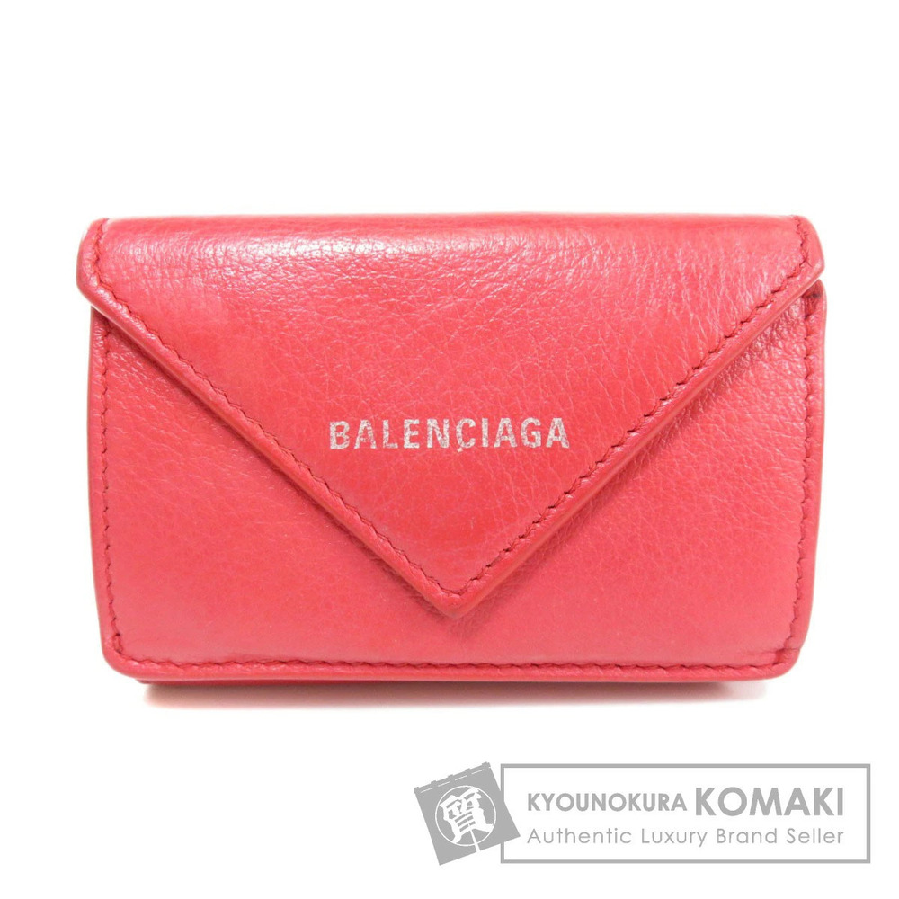 Balenciaga Paper Wallet Tri fold Bi fold Wallet Leather
